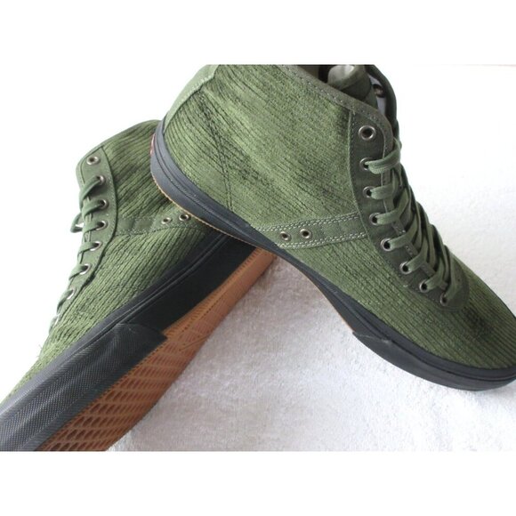 Vans Men\'s Gilbert Crockett Hi Corduroy Olive Green Black shoes Size 9.5 NIB